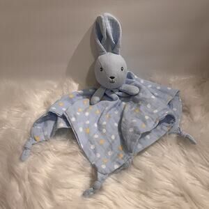 Walmart Parents Choice Blue Bunny Rabbit Baby Lovey Muslin Rattle Knot Corners